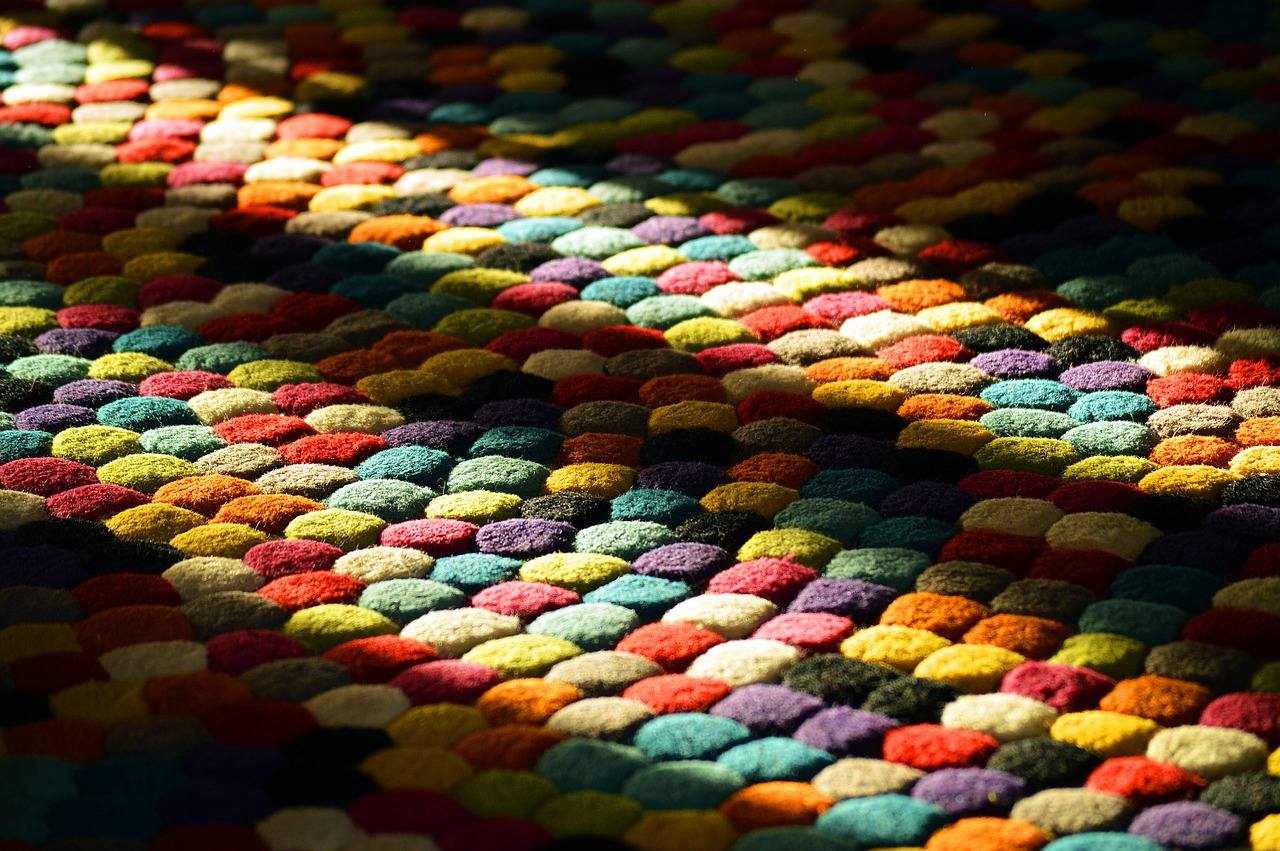kolorowy dywan w zbliżeniu